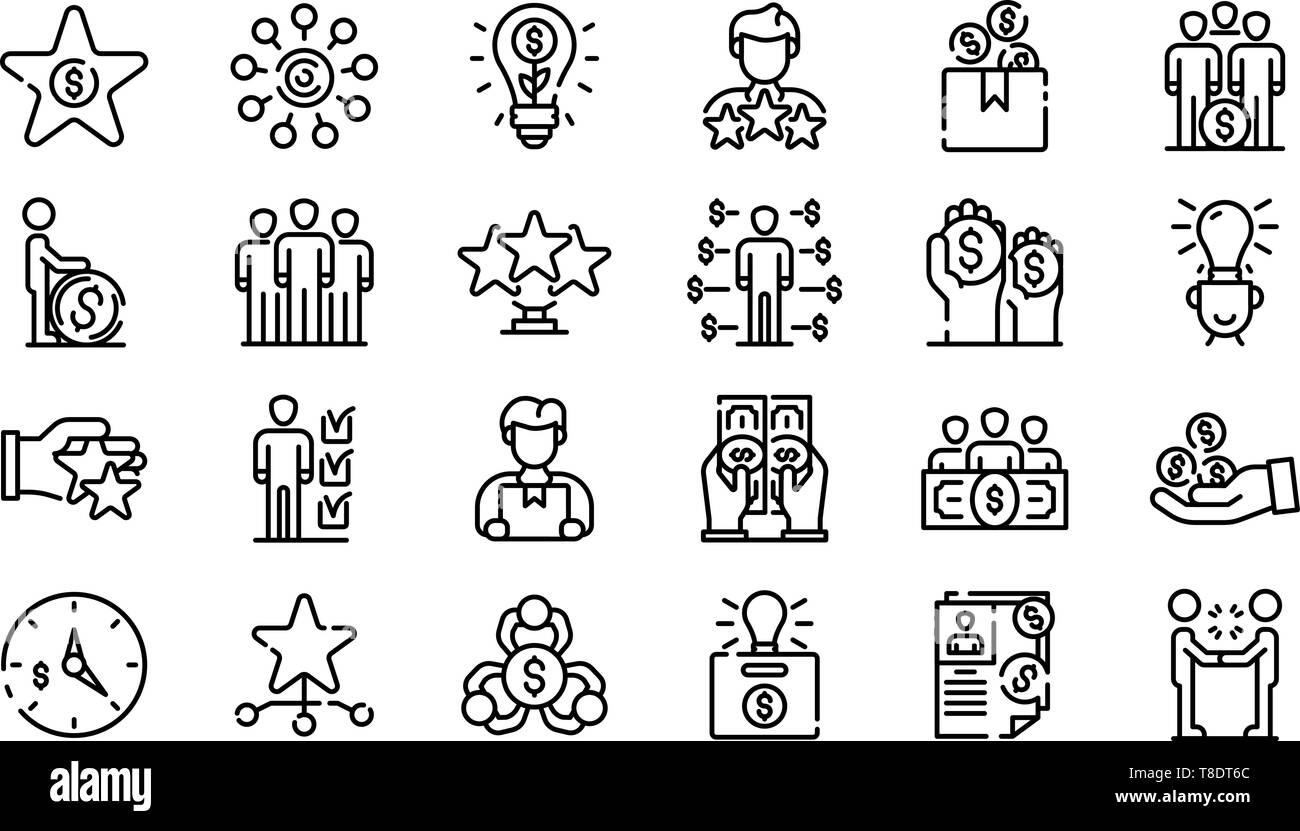 Crowdfunding icons set, outline style Stock Vector Image & Art - Alamy