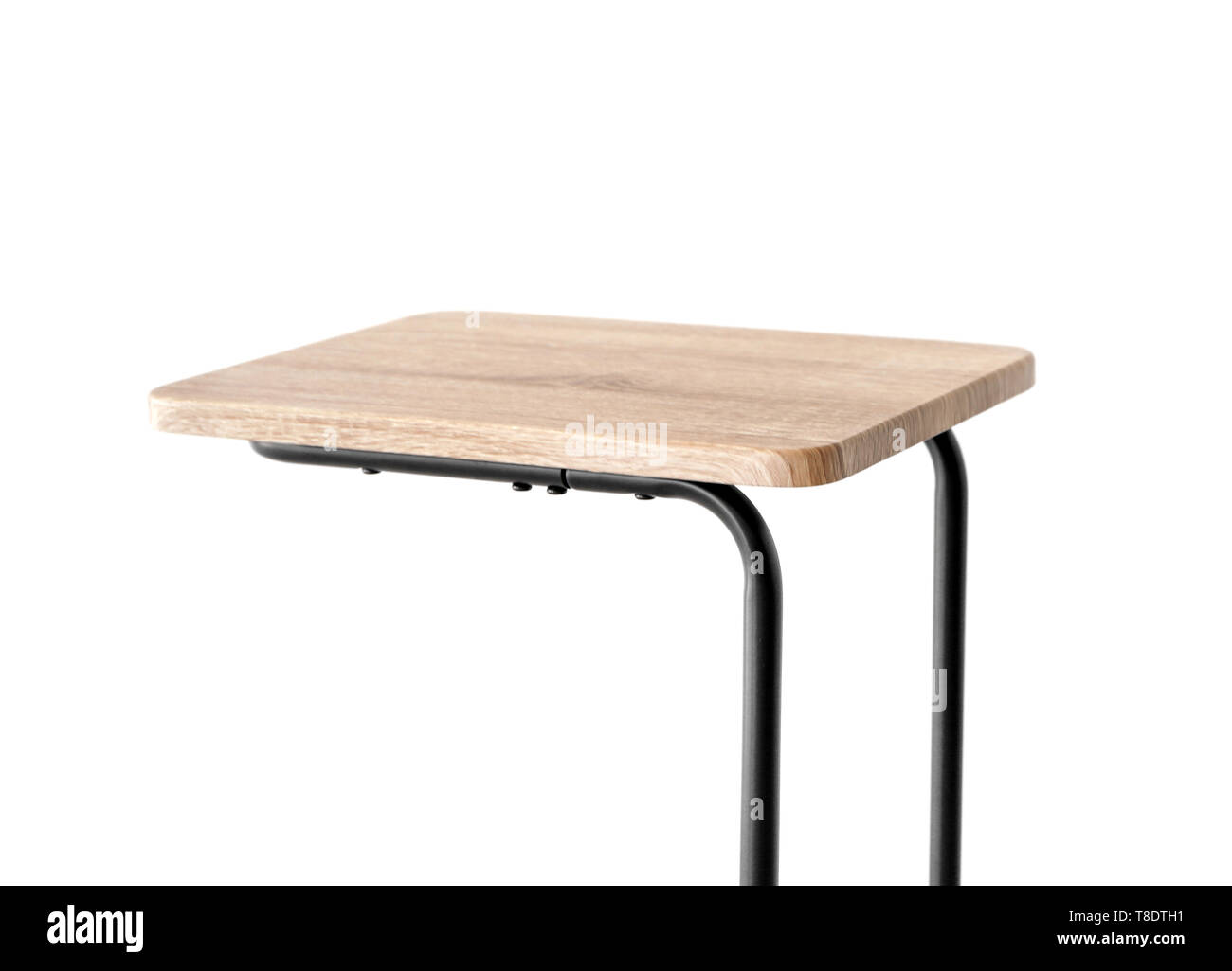 Wooden table on white background Stock Photo - Alamy