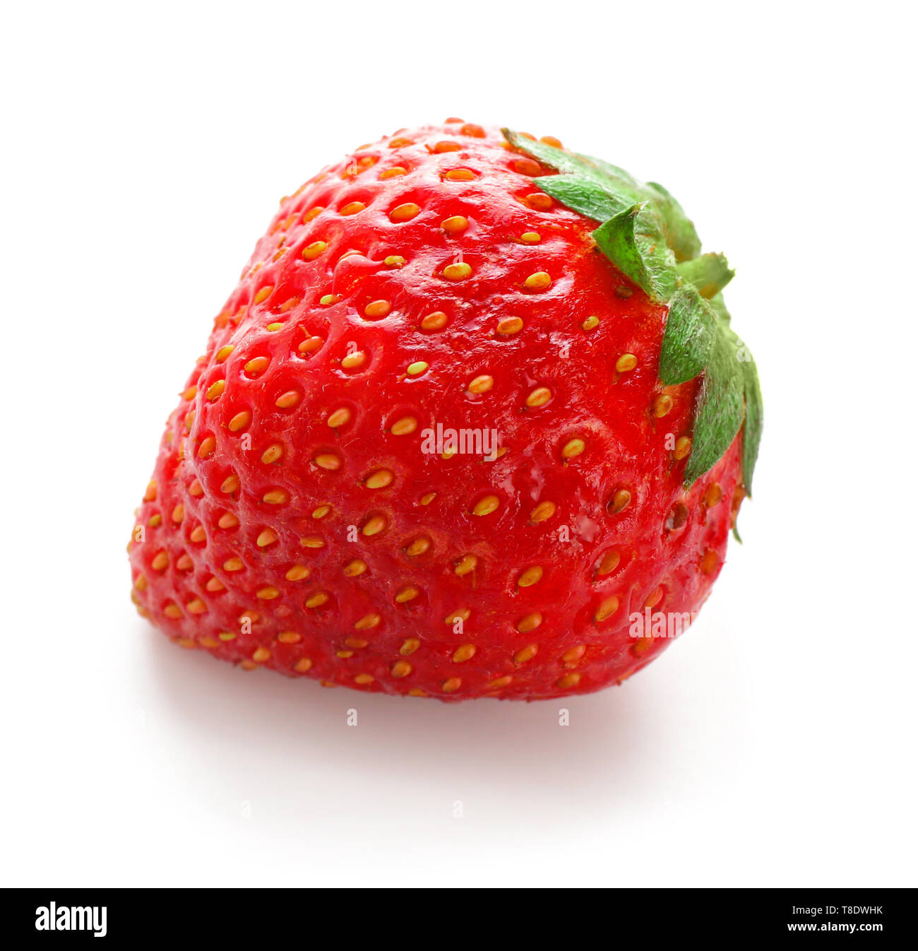 Ripe strawberry on white background Stock Photo - Alamy