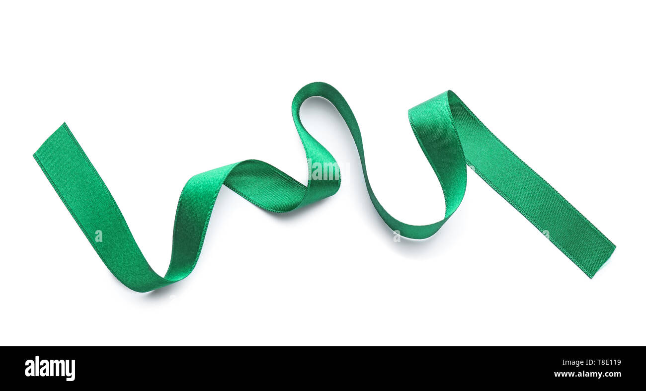 Wavy Ribbon Green Green silk wavy background Cut Out Stock Images & Pictures - Alamy