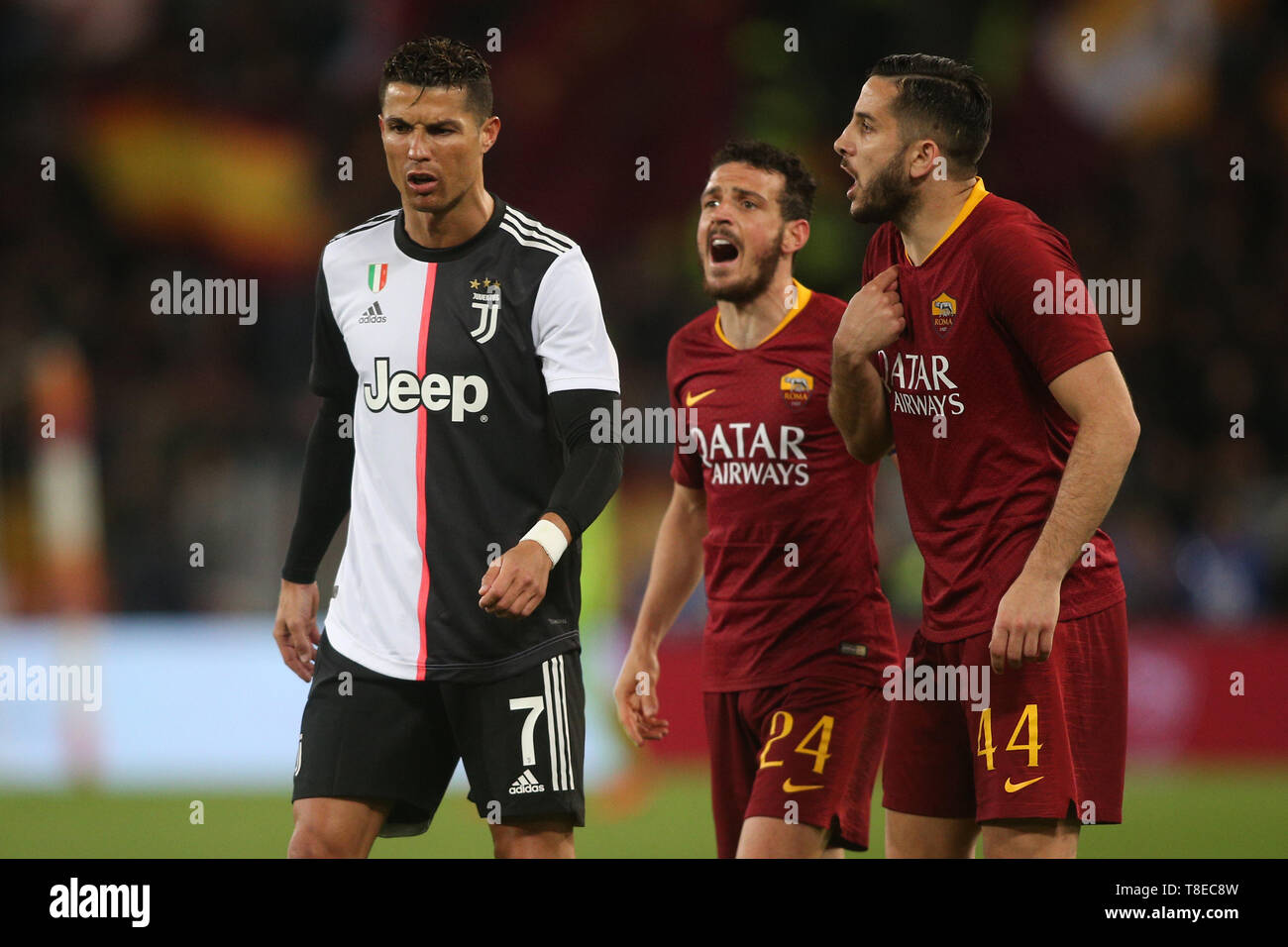 12 05 19 Stadio Olimpico Rome Italy Serie A League Cristiano Ronaldo Florenzi Manolas In Action During The Match As Roma Vs Fc Juventus At Stadio Olimpico In Rome Stock Photo Alamy