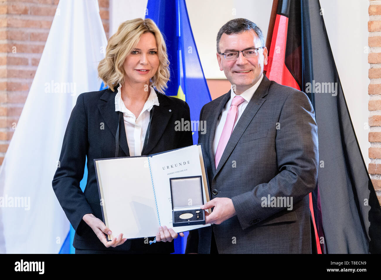 Munich, Germany. 13th May, 2019. Florian Herrmann (CSU, r), Head of the