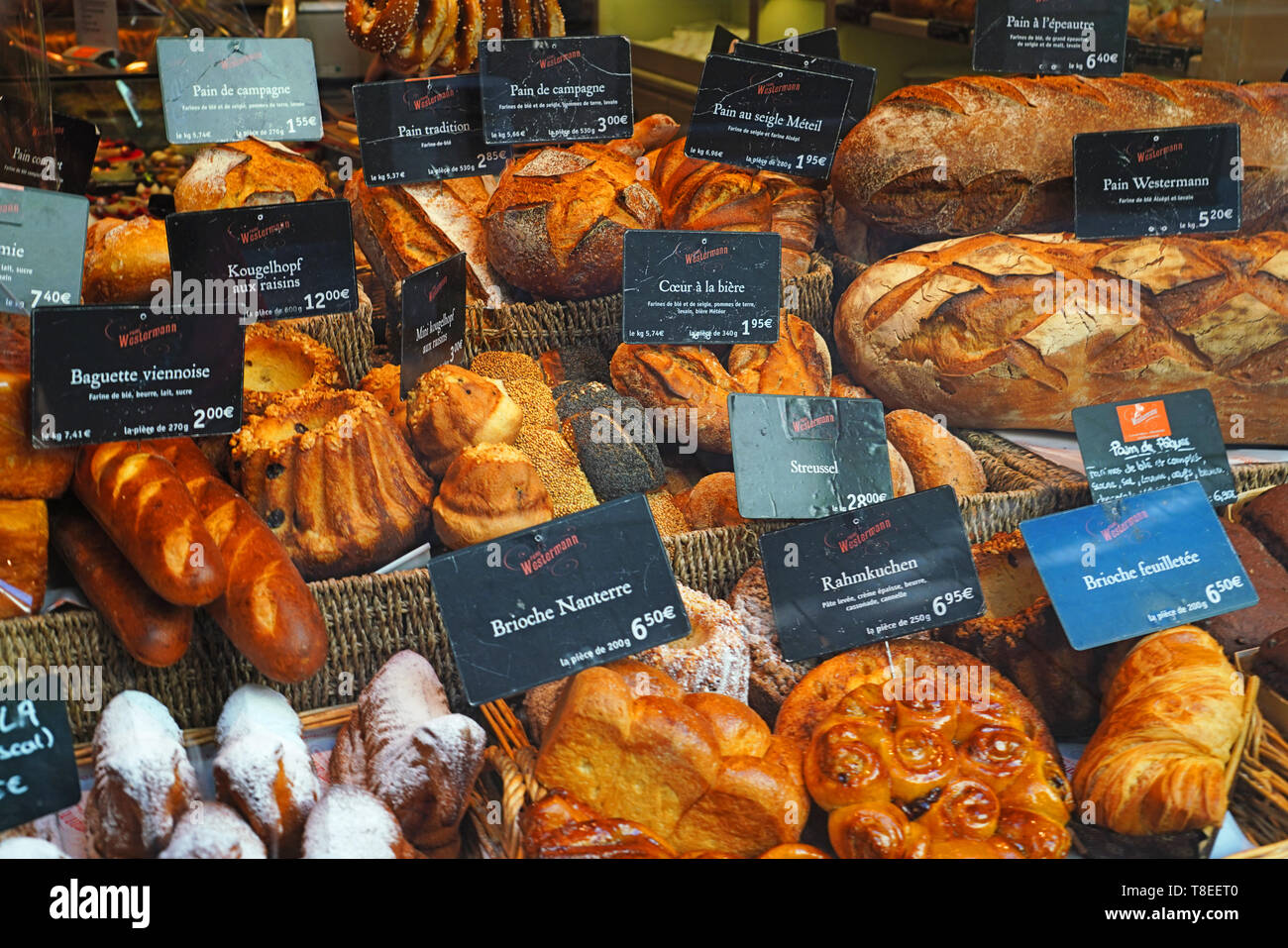 Bakery shop window in Strasbourg Stock Photo