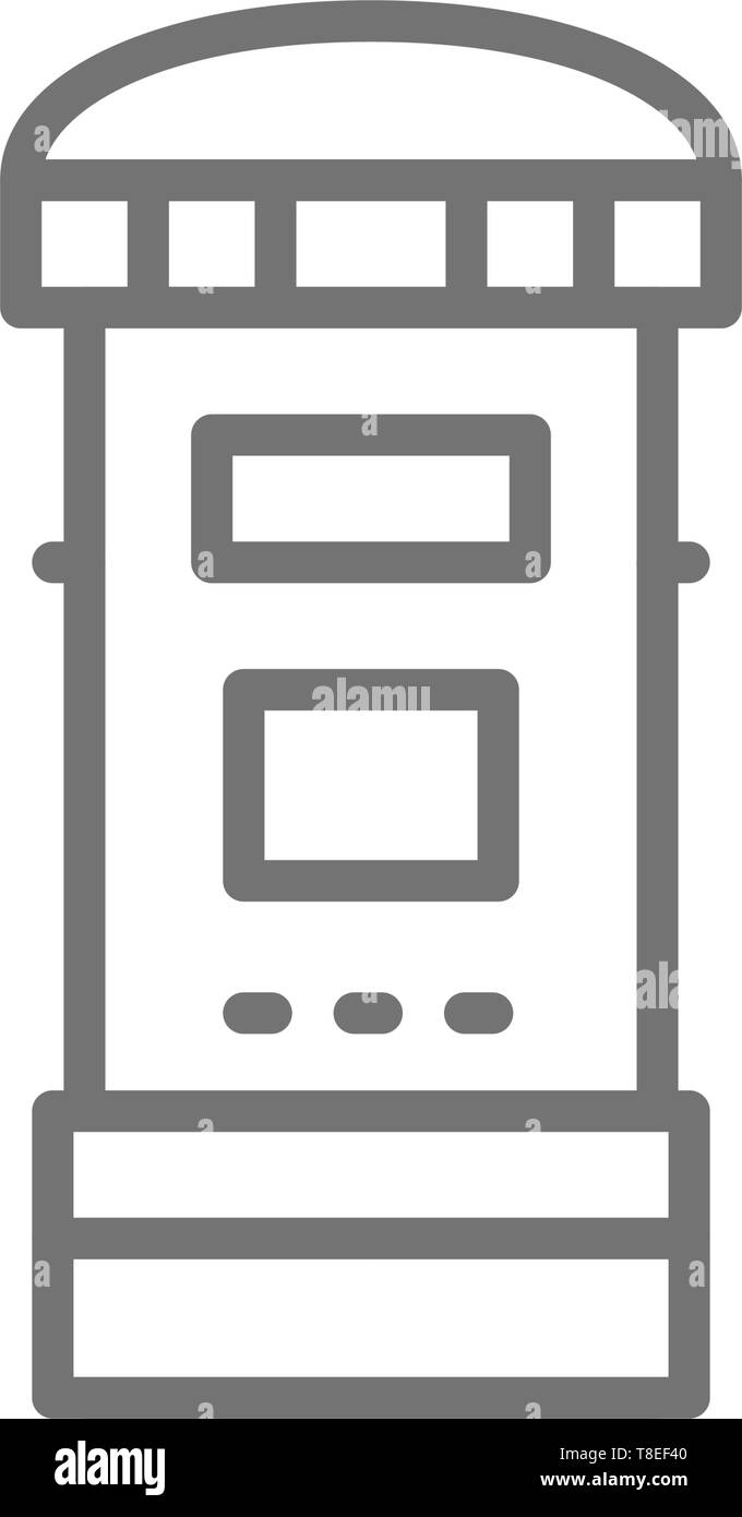 Mailbox outline flat white Black and White Stock Photos & Images - Alamy