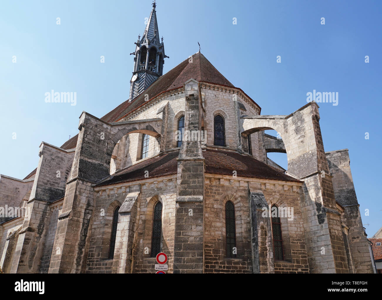 Collegiale Saint-Martin a Chablis cathedral Stock Photo