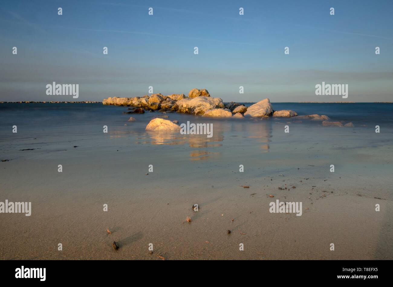 Sea landscape with rocks emerging from the sea Stock Photo - Alamy