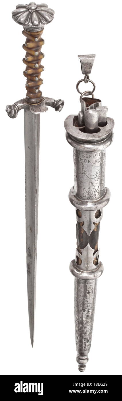 A rare Brunswick dagger dated 1583. With hollow triangular bla 16th century, Additional-Rights-Clearance-Info-Not-Available Stock Photo