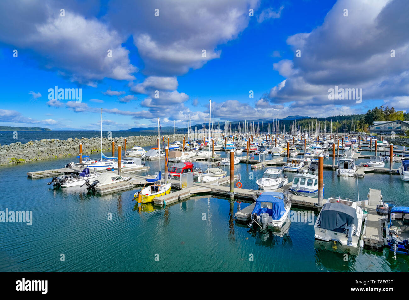 Marina, Powell River, Sunshine Coast, British Columbia, Canada Stock Photo