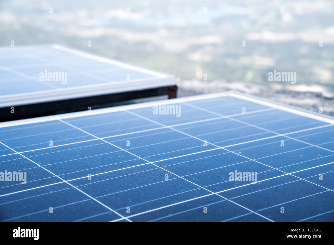 Renewable energy, solar panels. Renewable energy. Solar panels Stock Photo