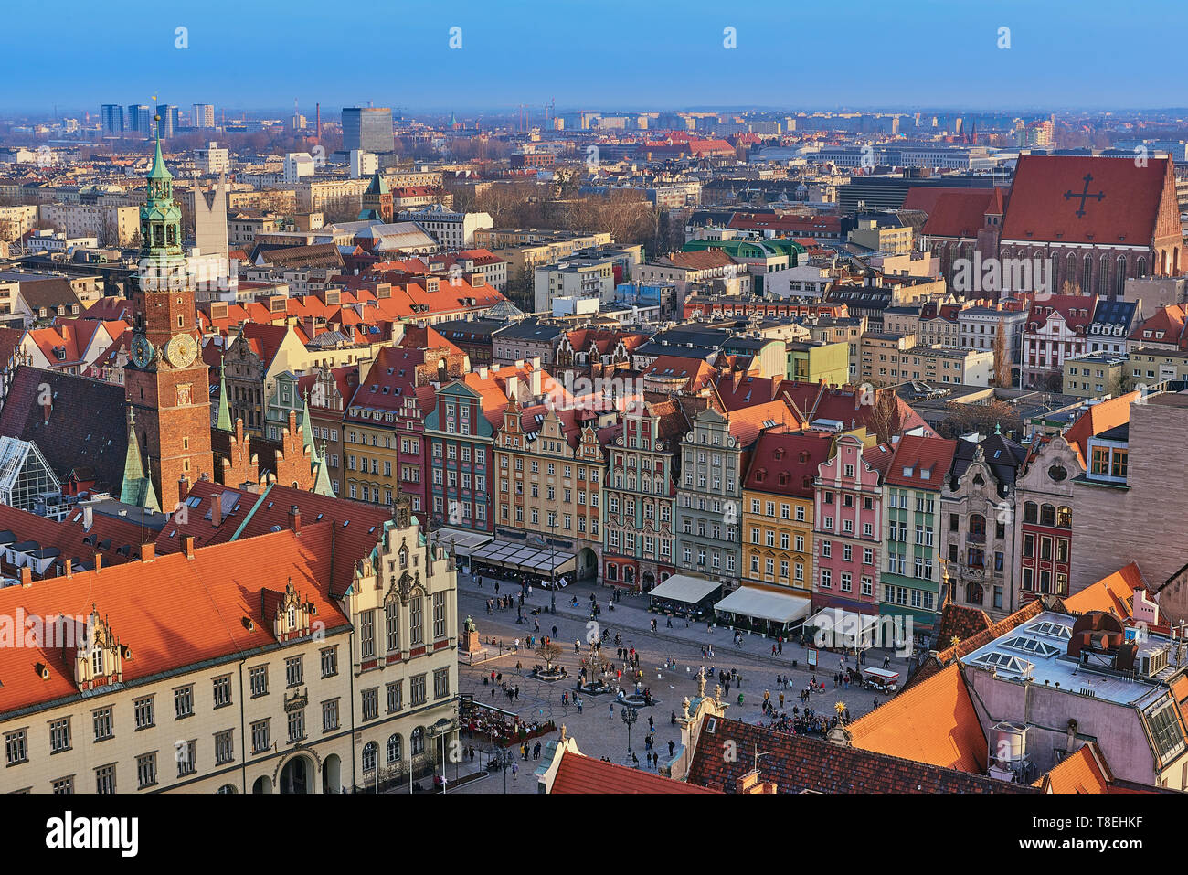 Aerial view of Stare Miasto with Market Square, Old Town Hall and St ...