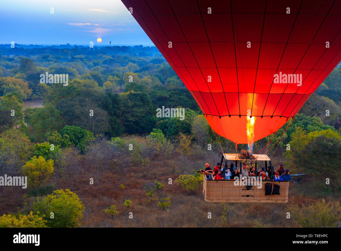 Hot air balloon in Bagan (Myanmar) Stock Photo