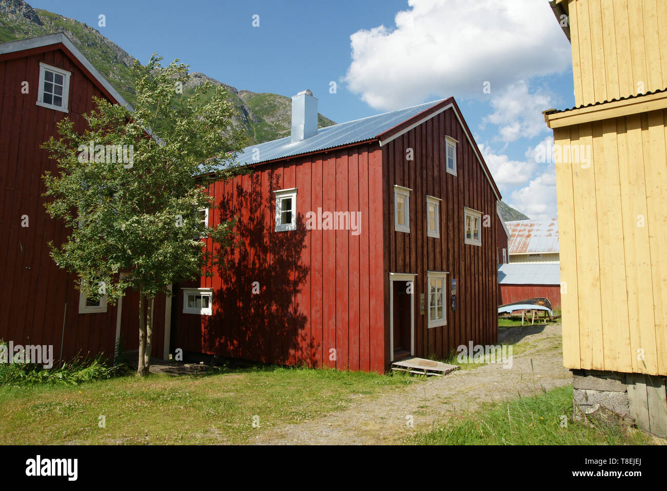 Historische Holzhäuser in Mosjøen / Norway Stock Photo