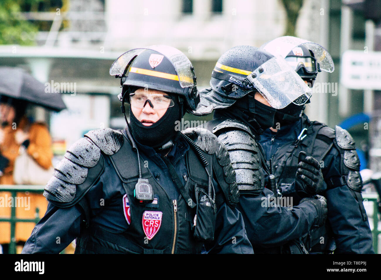 Paris France May 11, 2019 View of a riot squad of the French National ...