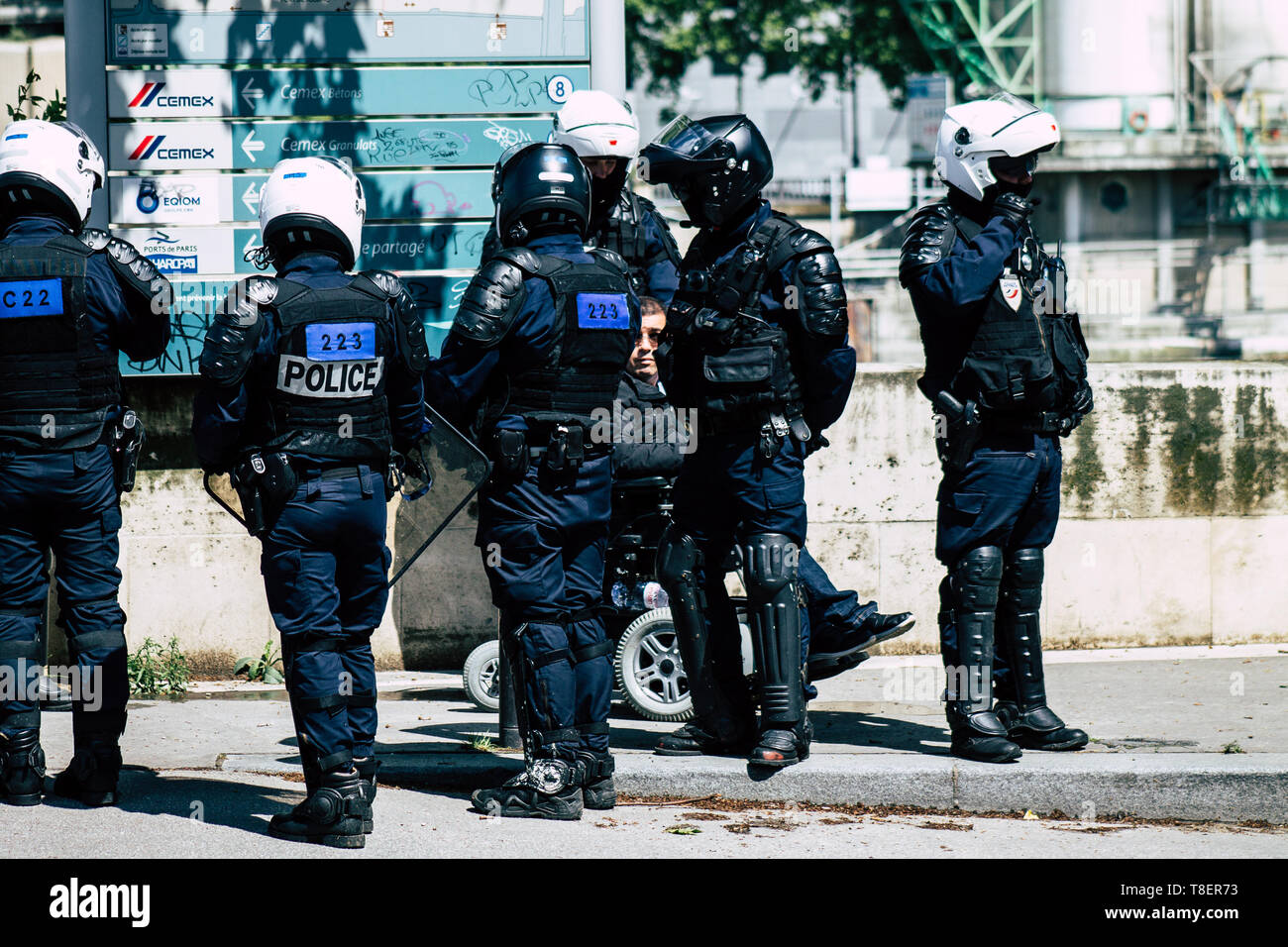 Paris France May 11, 2019 View of a riot squad of the French National ...