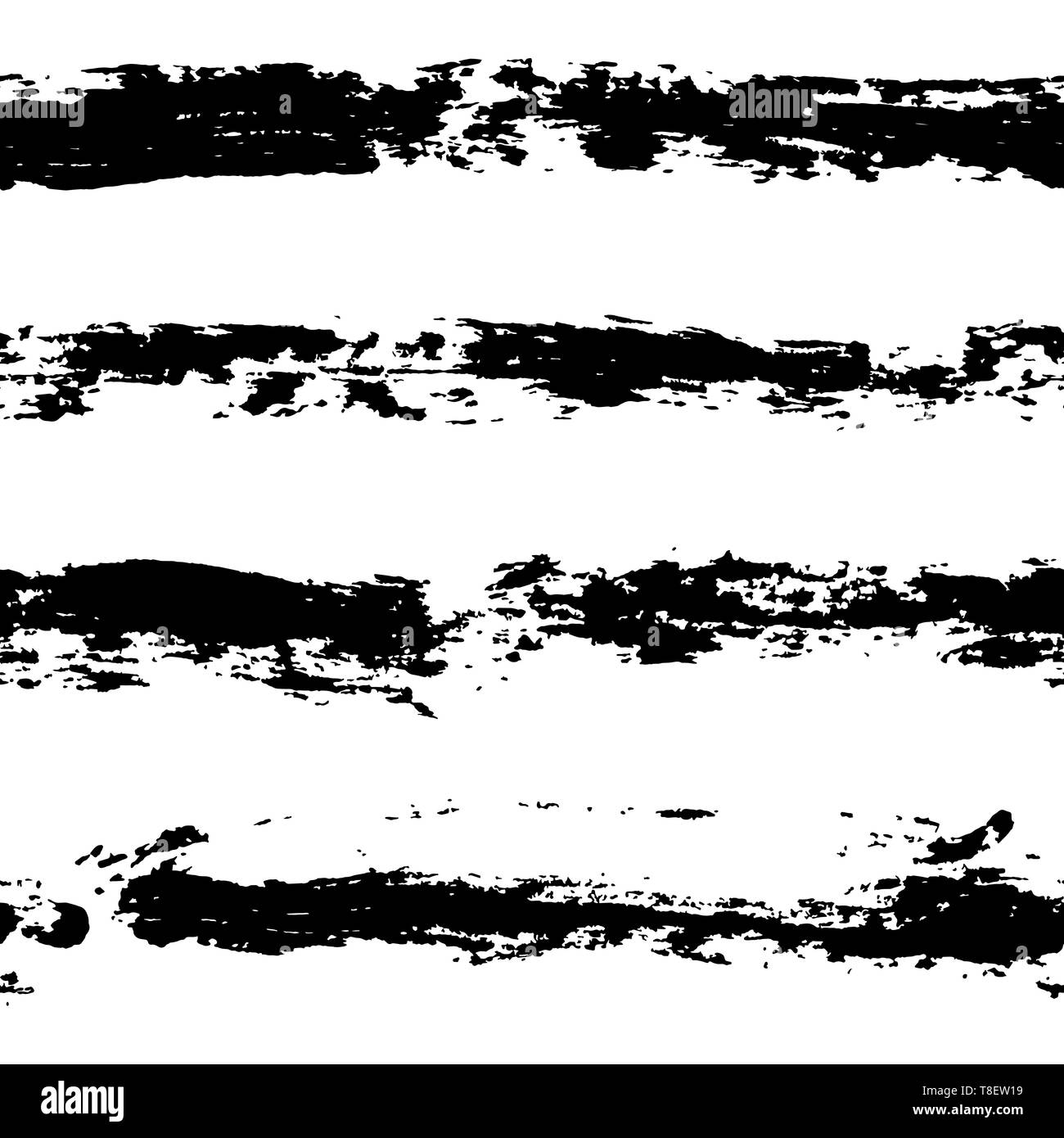 Ink vector brush strokes seamless pattern. Black and white vector ...