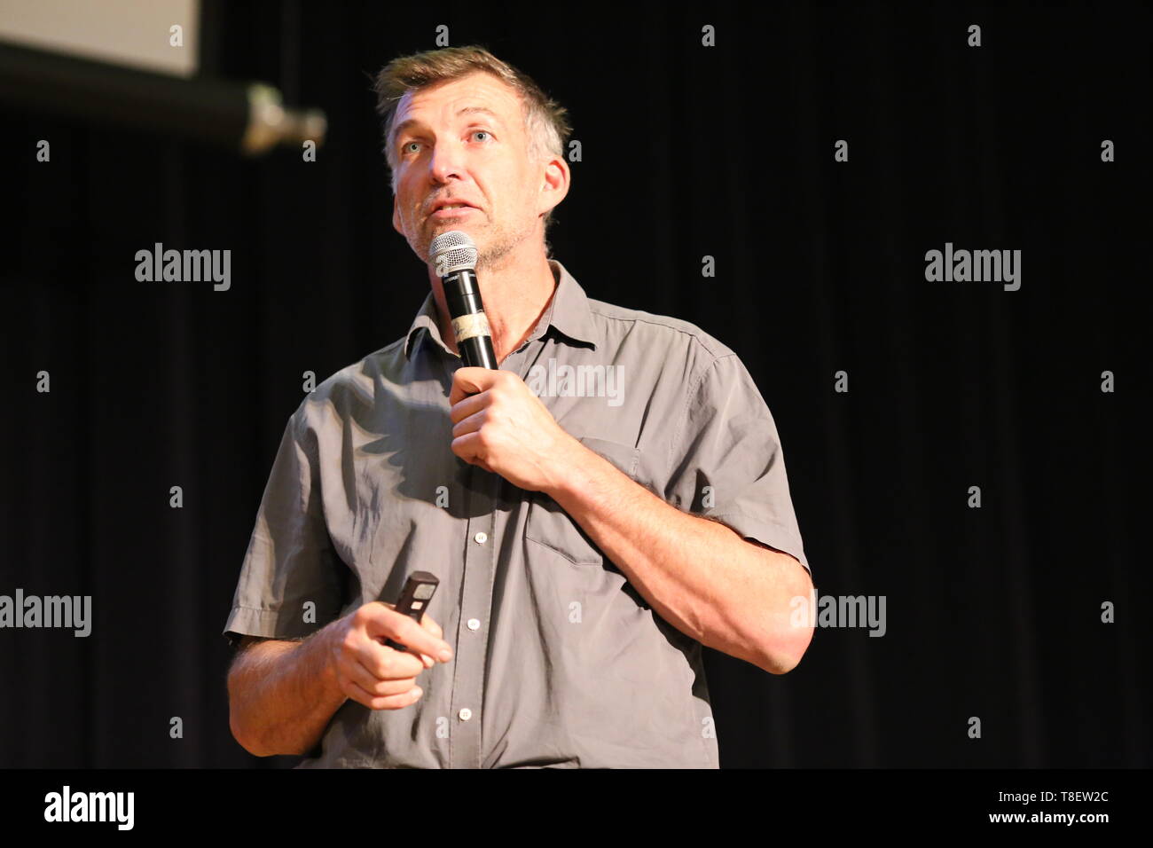Adventurer and explorer Tim Jarvis speaks at the OFFSEAS outdoor eduction conference. Stock Photo