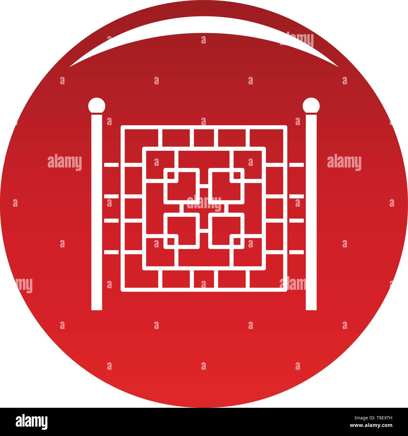 Fence with metal square icon. Simple illustration of fence with metal ...