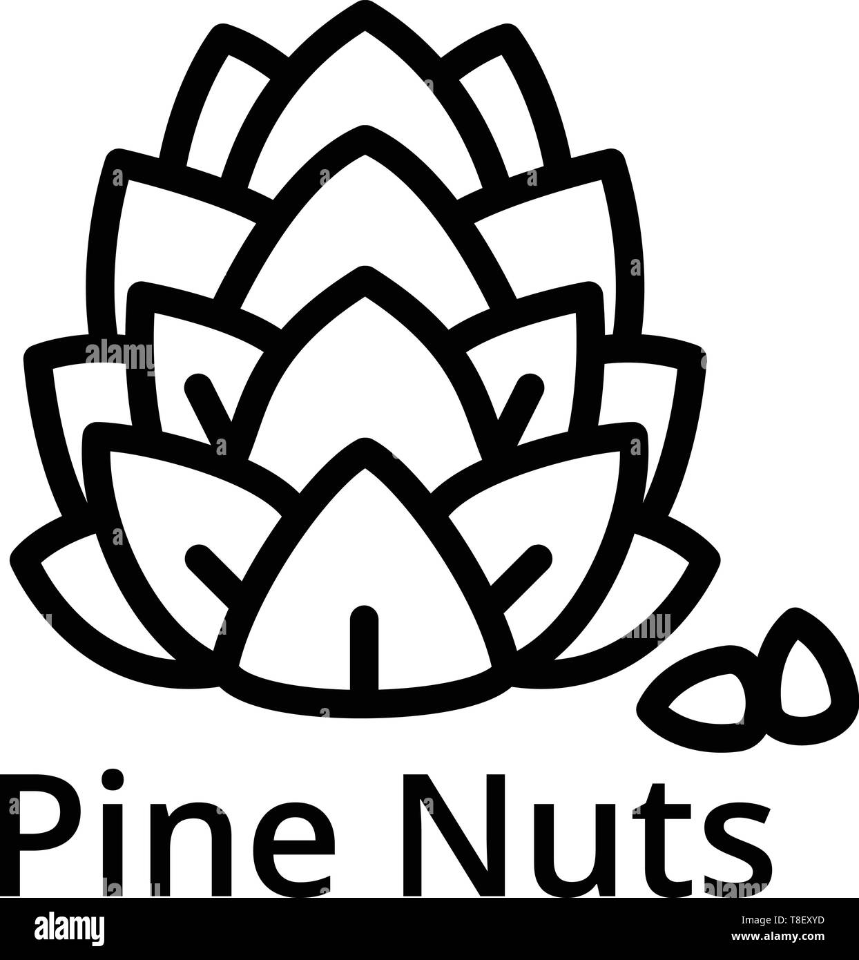 Pine nuts icon. Outline pine nuts vector icon for web design isolated on white background Stock Vector