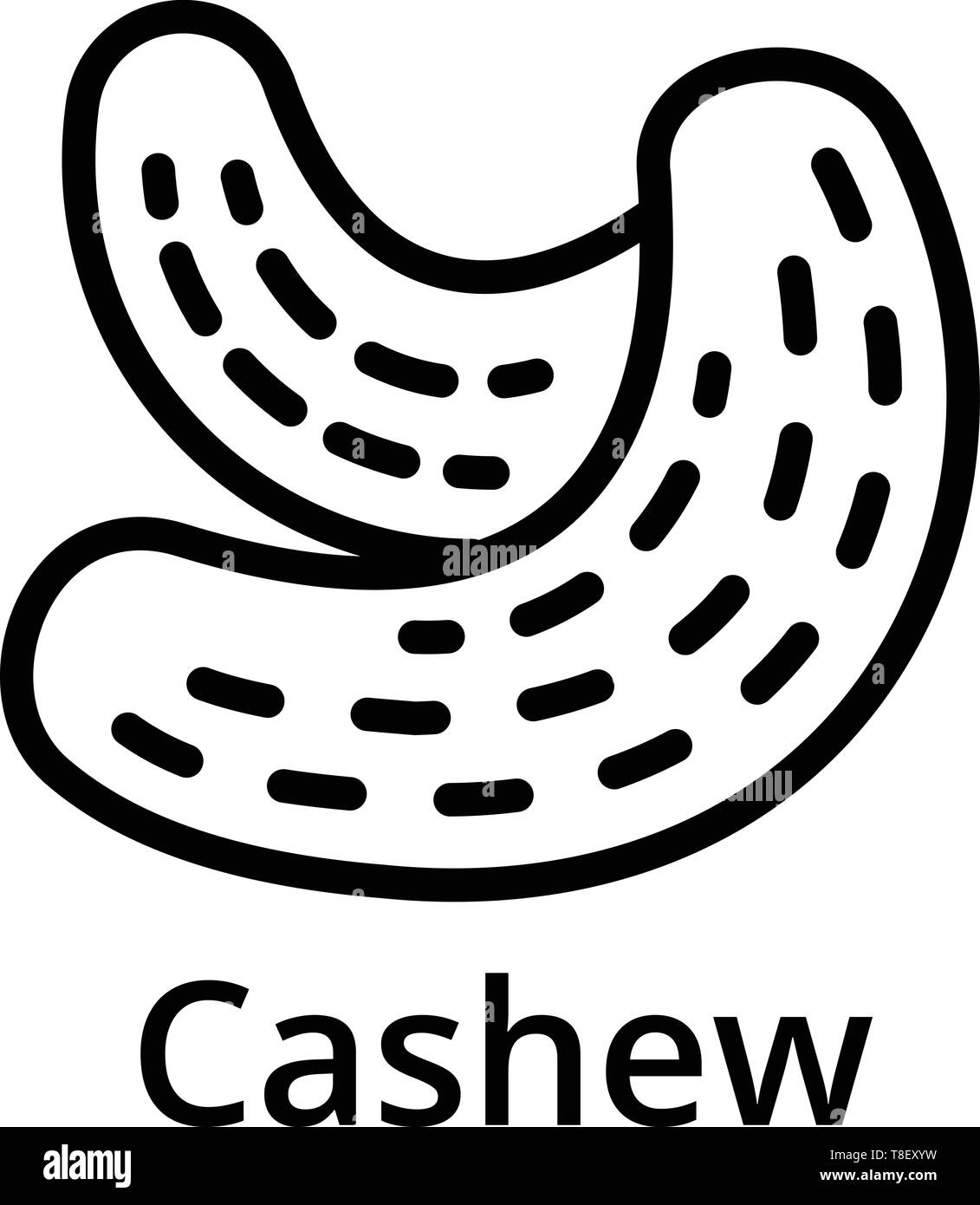 Cashew icon. Outline cashew vector icon for web design isolated on