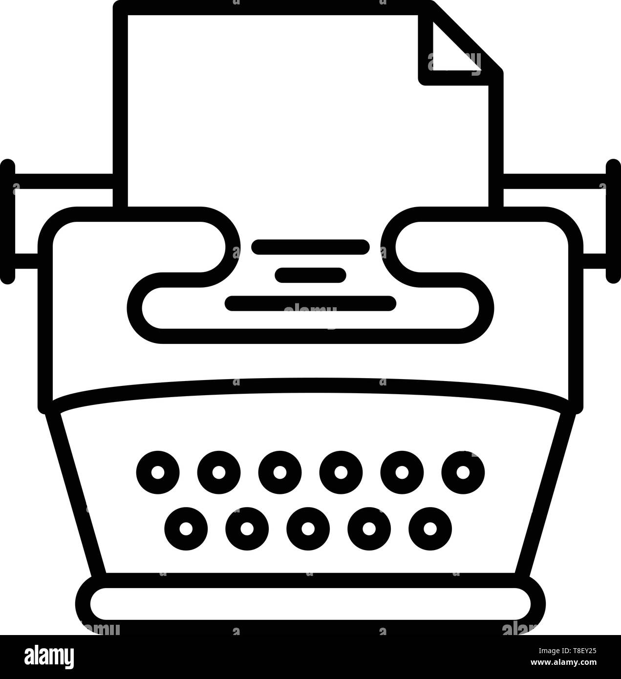 Nostalgia typewriter icon. Outline nostalgia typewriter vector icon for ...