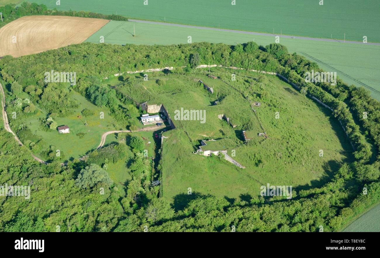 France, Meuse, Charny sur Meuse, Fortress of Charny, near Verdun, places of  the battle of Verdun (aerial view Stock Photo - Alamy