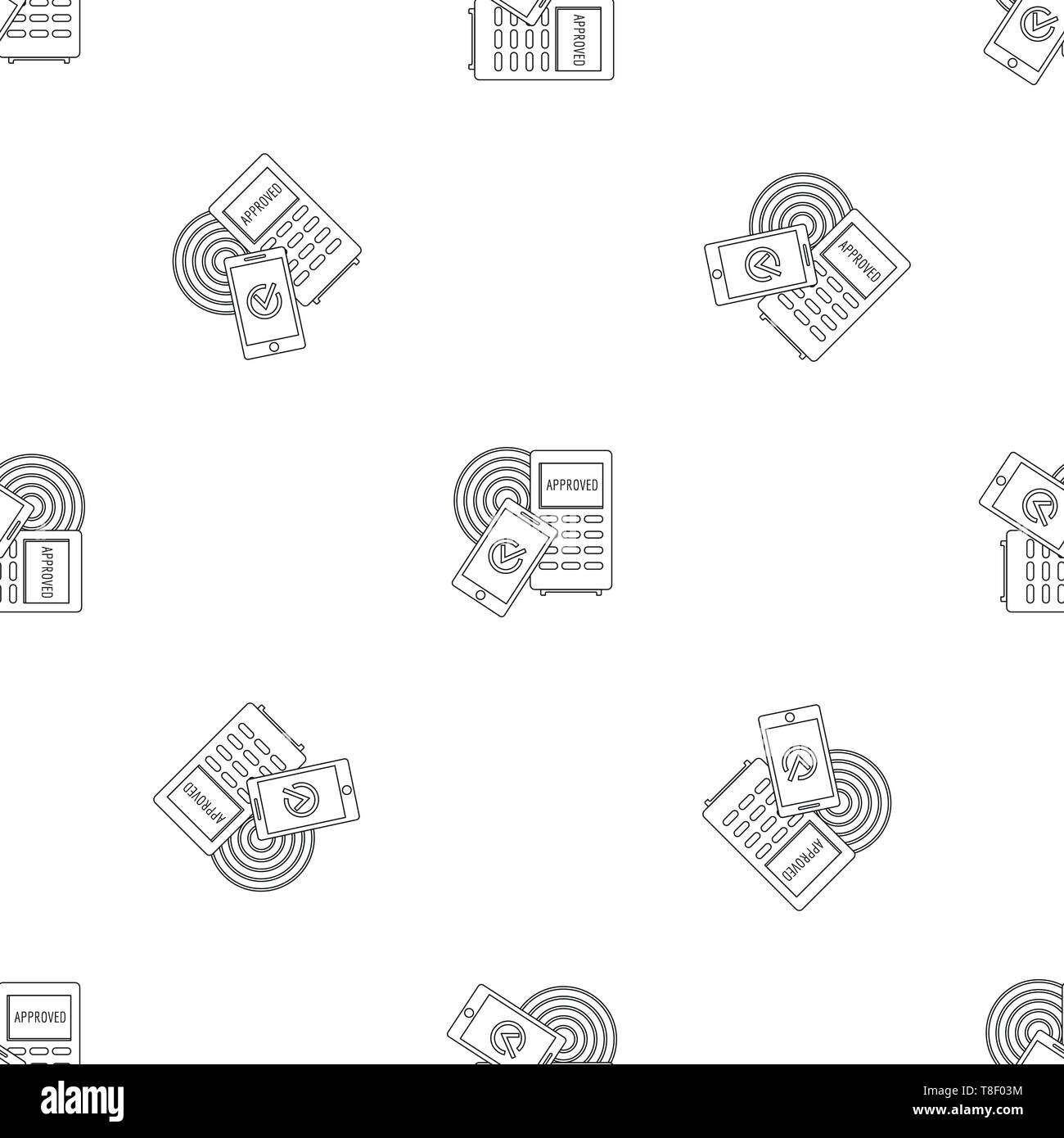 Approved terminal payment pattern seamless vector repeat geometric for any web design Stock Vector