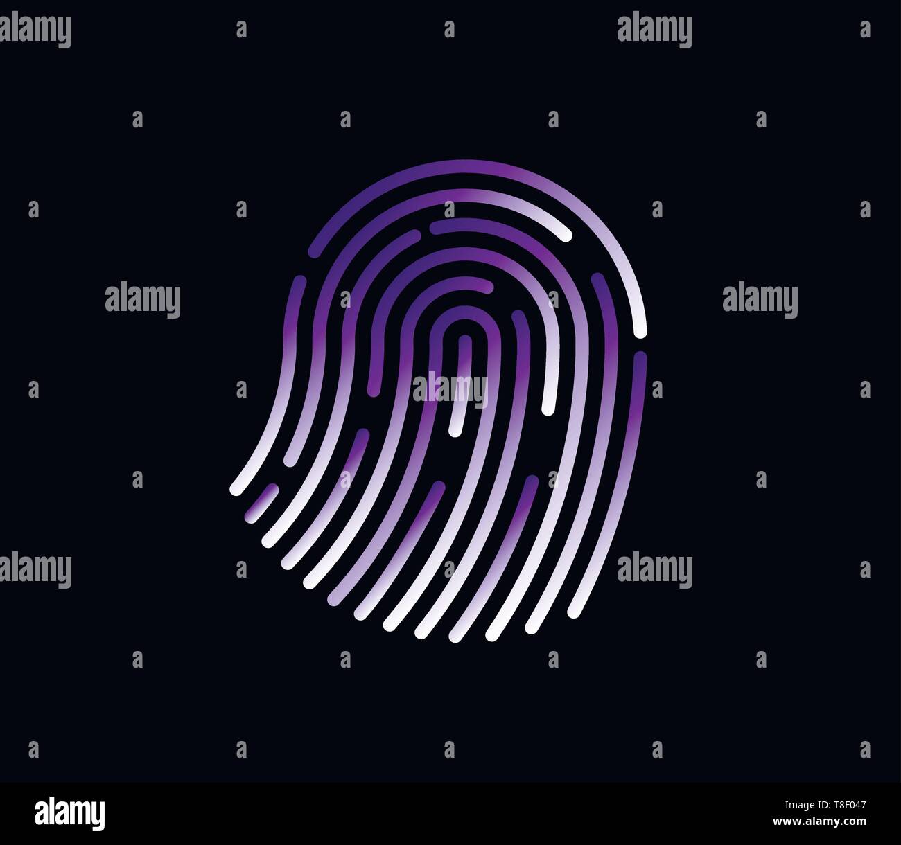 Fingerprint logo icon vector vector illustration eps10 on black background Stock Vector