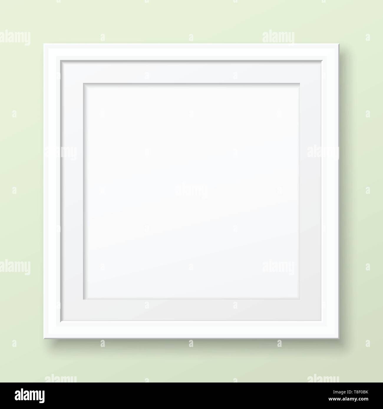 White square paper or plastic frame with soft shadow for text or