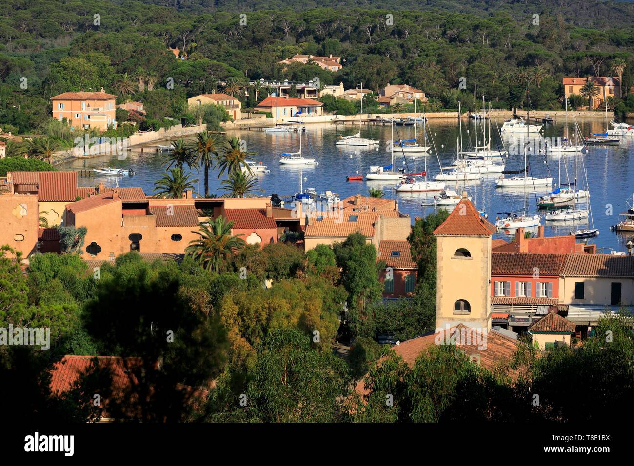 France Var Hyeres Islands Porquerolles Island Port Cros National Park Porquerolles Village The Port Stock Photo Alamy