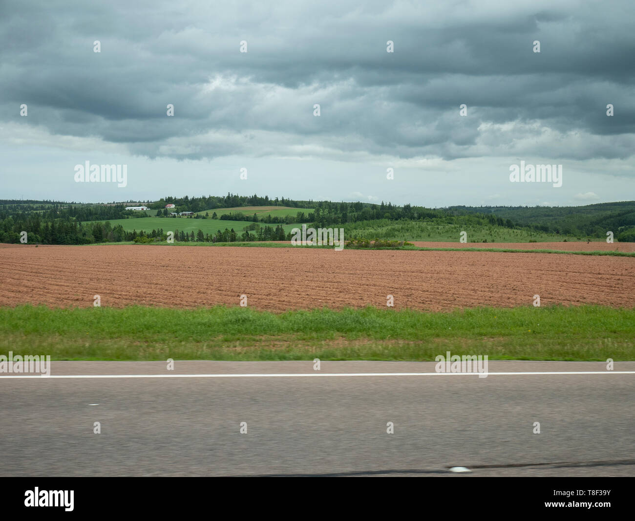 Rolling hills, agriculture & farm lands of Prince Edward Island, Canada