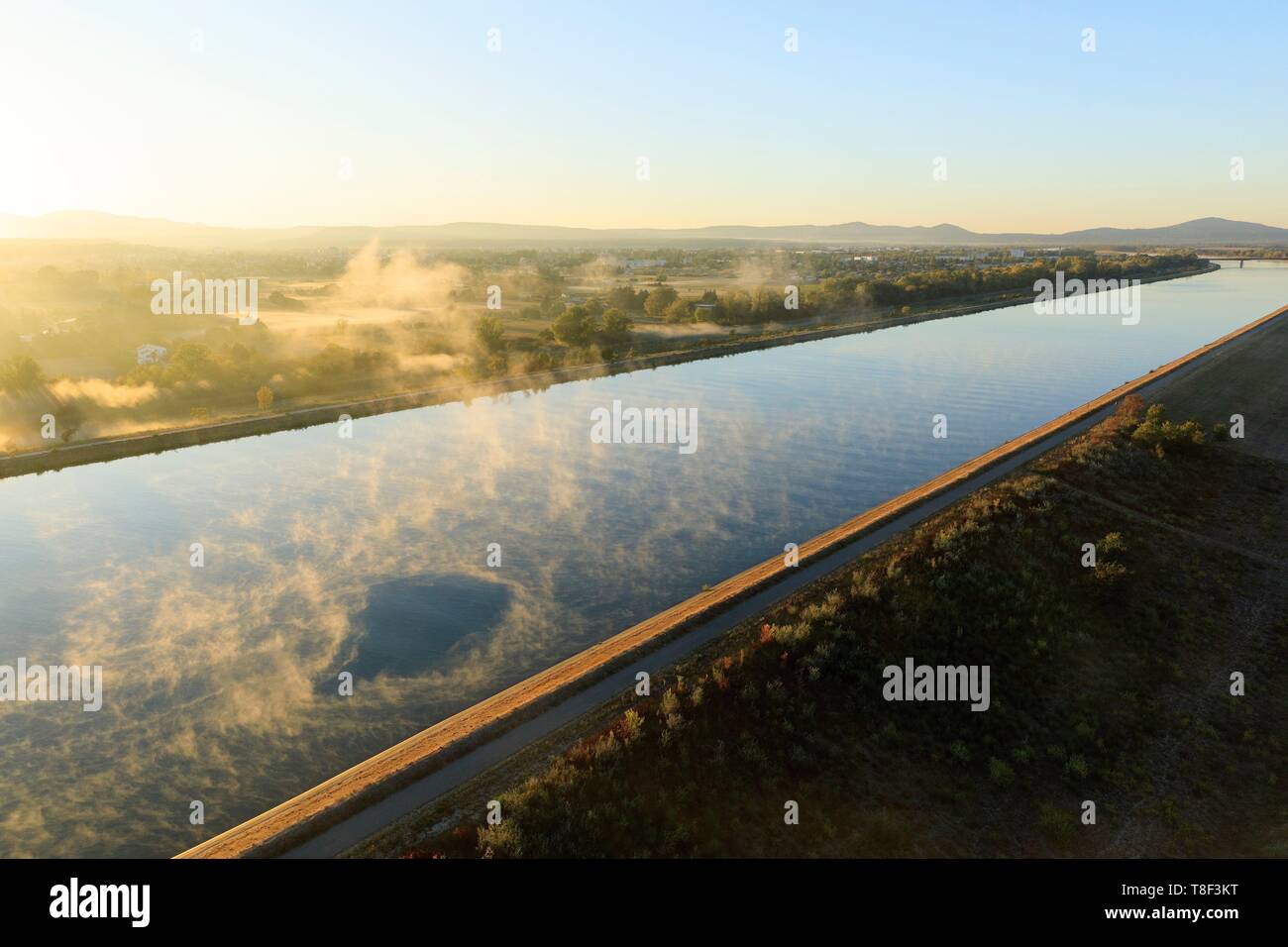France, Drome, Ancona, Montelimar diversion channel (aerial view Stock