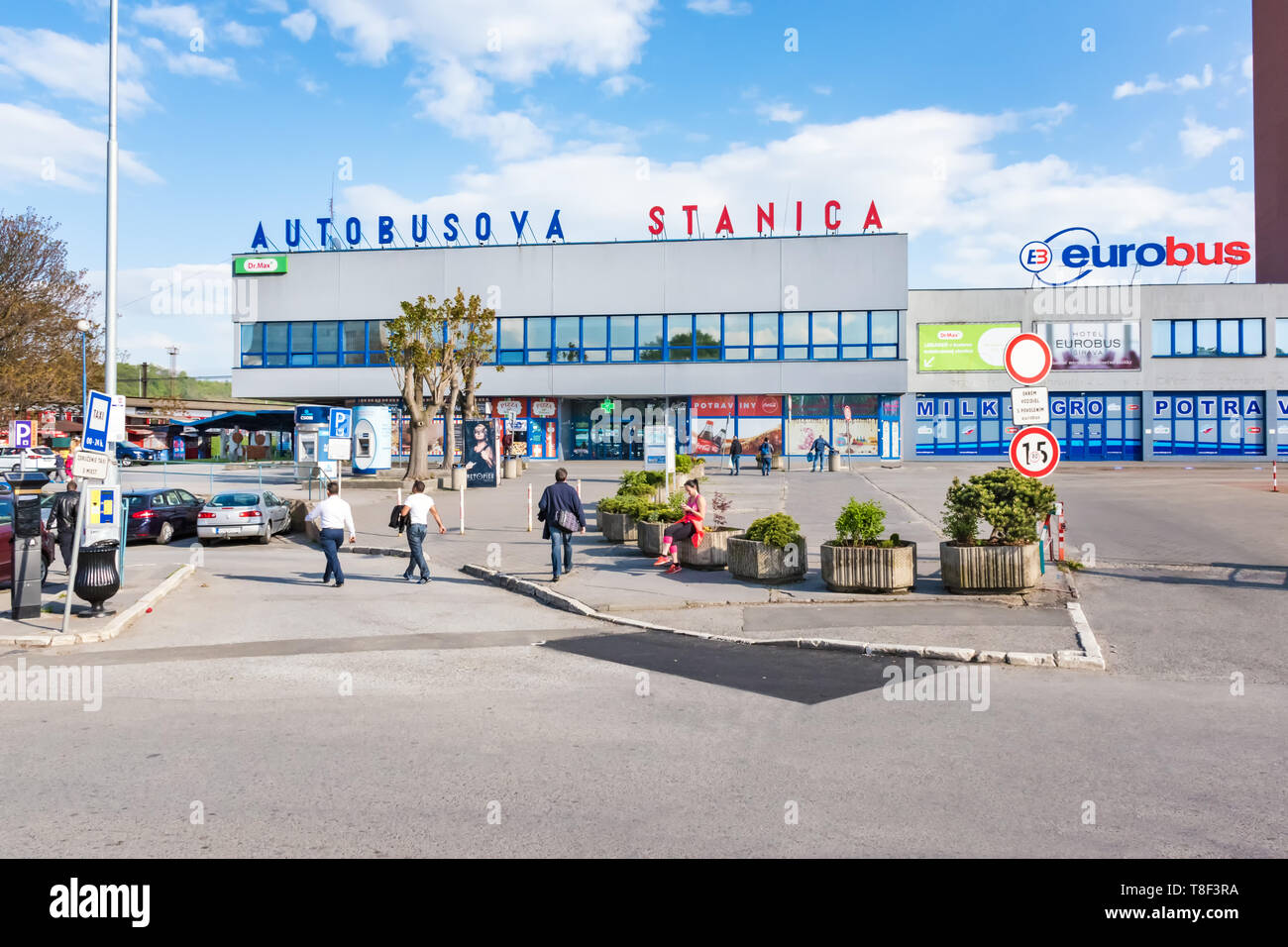 KOSICE, SLOVAKIA – MAY 1 2019: Area in front of Main bus station (Autobusova stanica) in Kosice (Slovakia) Stock Photo