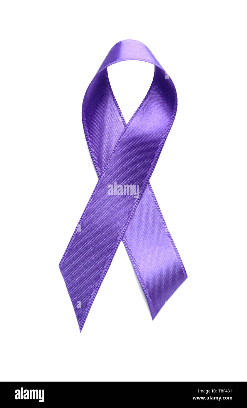 Purple Ribbon a Symbol of Pancreatic Cancer with copy space Stock Photo by  ©tanatat 52155221