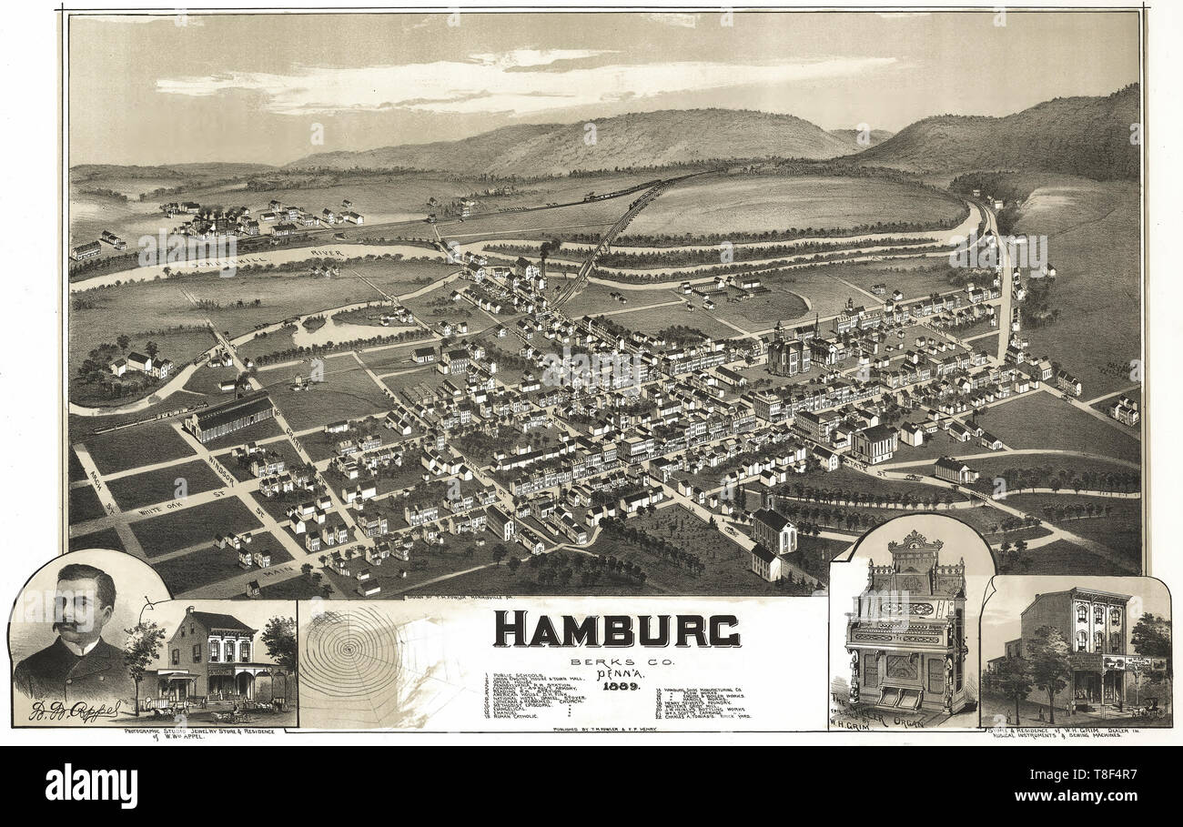 Hamburg, Berks County, Pennsylvania, 1889. Stock Photo