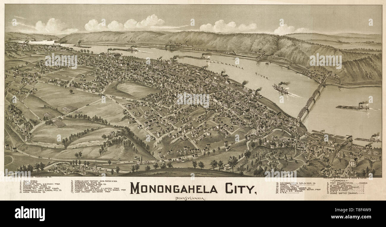Monongahela City, Pennsylvania, 1902 Stock Photo Alamy