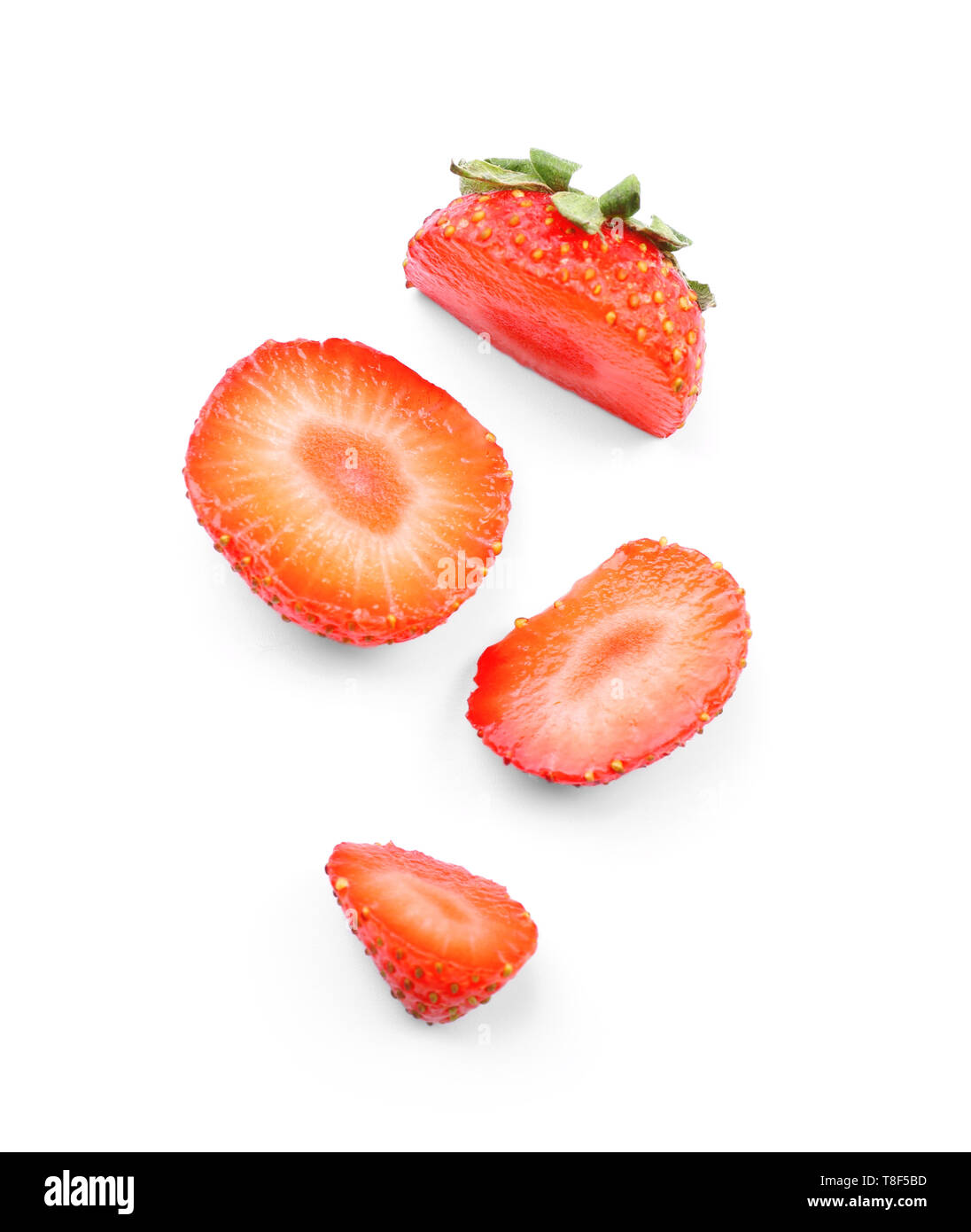 Flat lay cut strawberry hi-res stock photography and images - Alamy