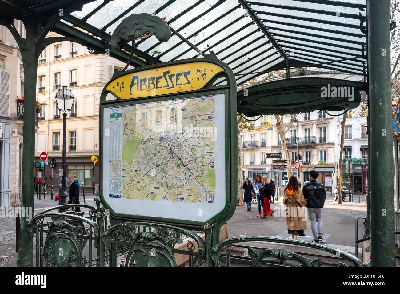 France, Paris, 18th District, Metro Abbesses, Place des Abbesses Stock Photo