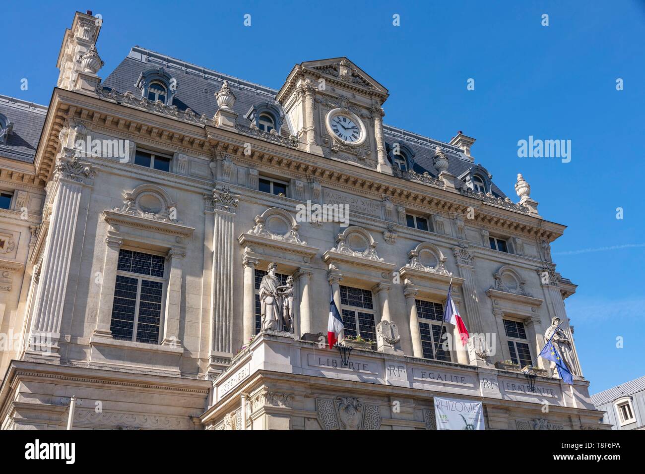 France, Paris, 18th District, 18th city Hall Stock Photo