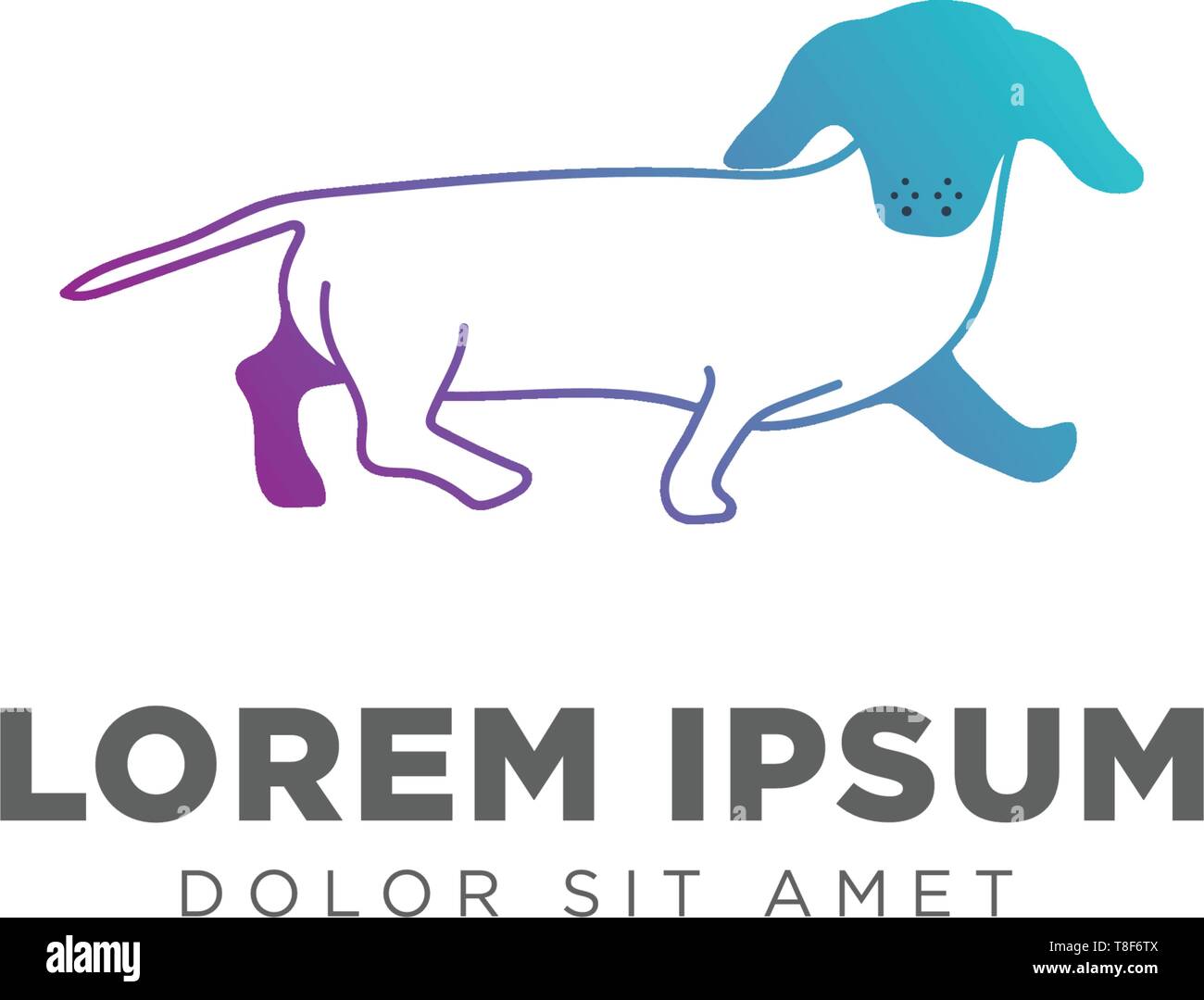Dog Logo Line design concept vector icon element isolated - vector Stock Vector