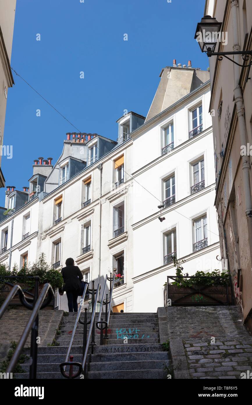France, Paris, 18th District, Passage des Abbesses Stock Photo
