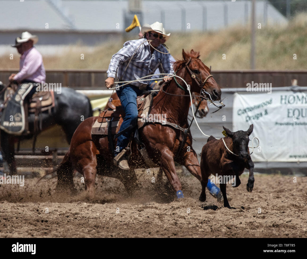 Action at the 2019 Cottonwood Rodeo in Northern California Stock Photo