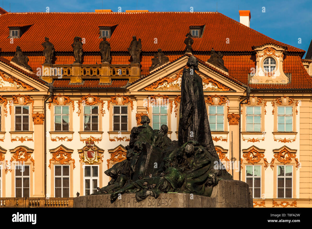 Jan Hus Statue in Prague Stock Photo