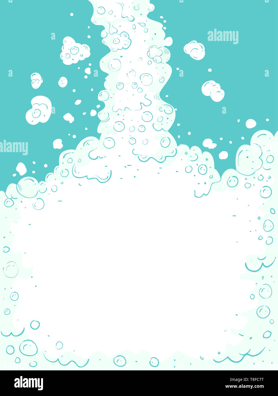 Background Illustration of Foam Going Down for a Foam Party Stock Photo