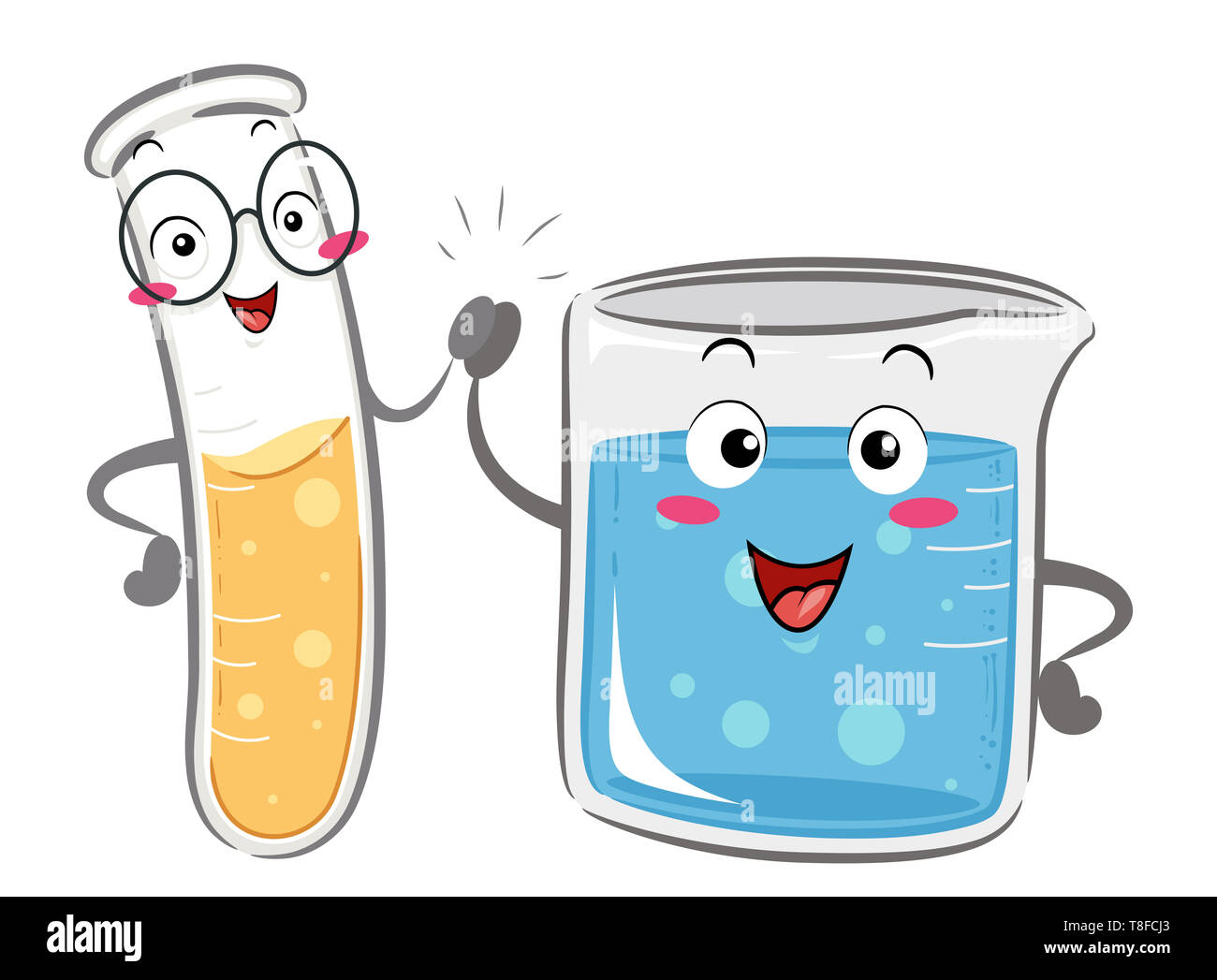 Cartoon Beaker And Test Tube