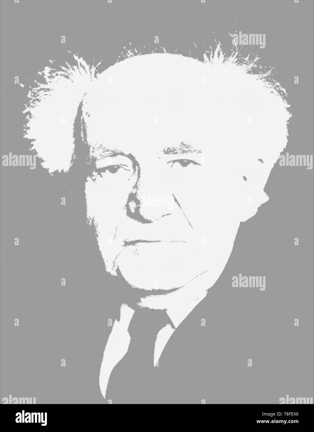 Digitally enhanced image of David Ben-Gurion (born David Grün); 16 October 1886 – 1 December 1973) was the primary national founder of the State of Is Stock Photo
