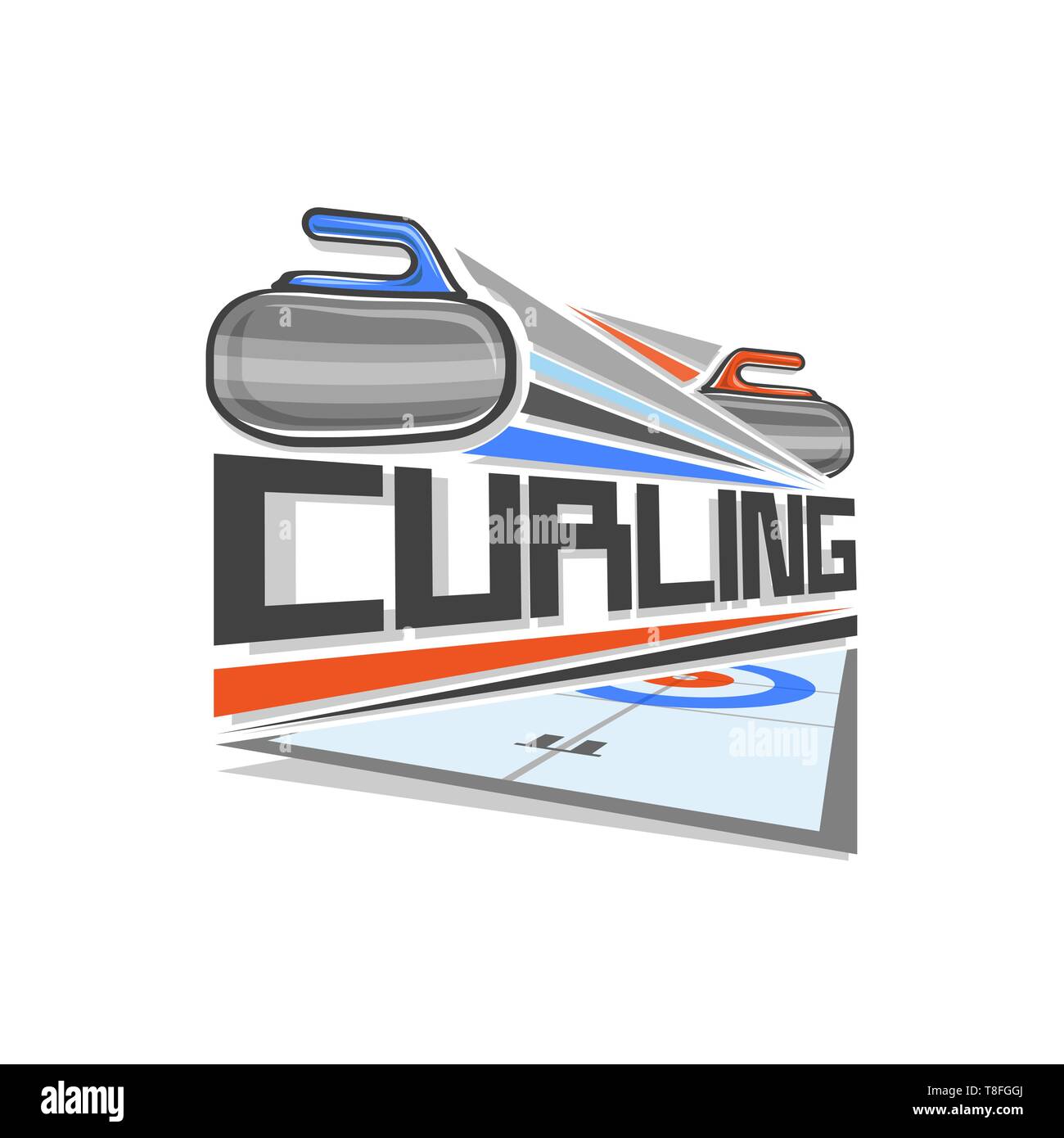 Vector logo for curling sport Stock Vector