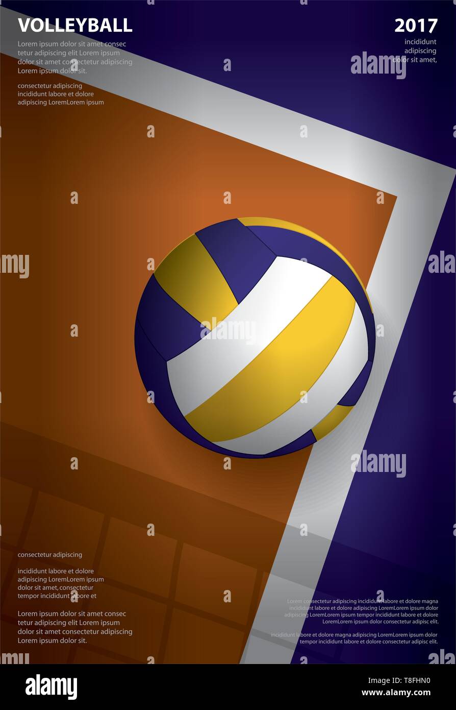Volleyball Tournament Poster Template Design Vector Illustration Stock Vector
