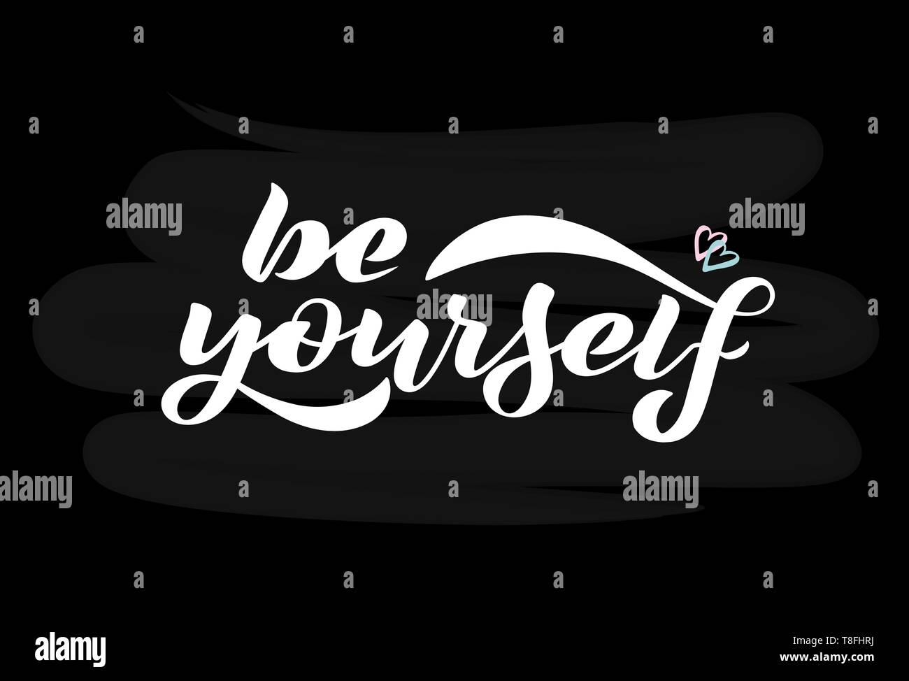Vector illustration with handwritten phrase Be yourself Stock Vector
