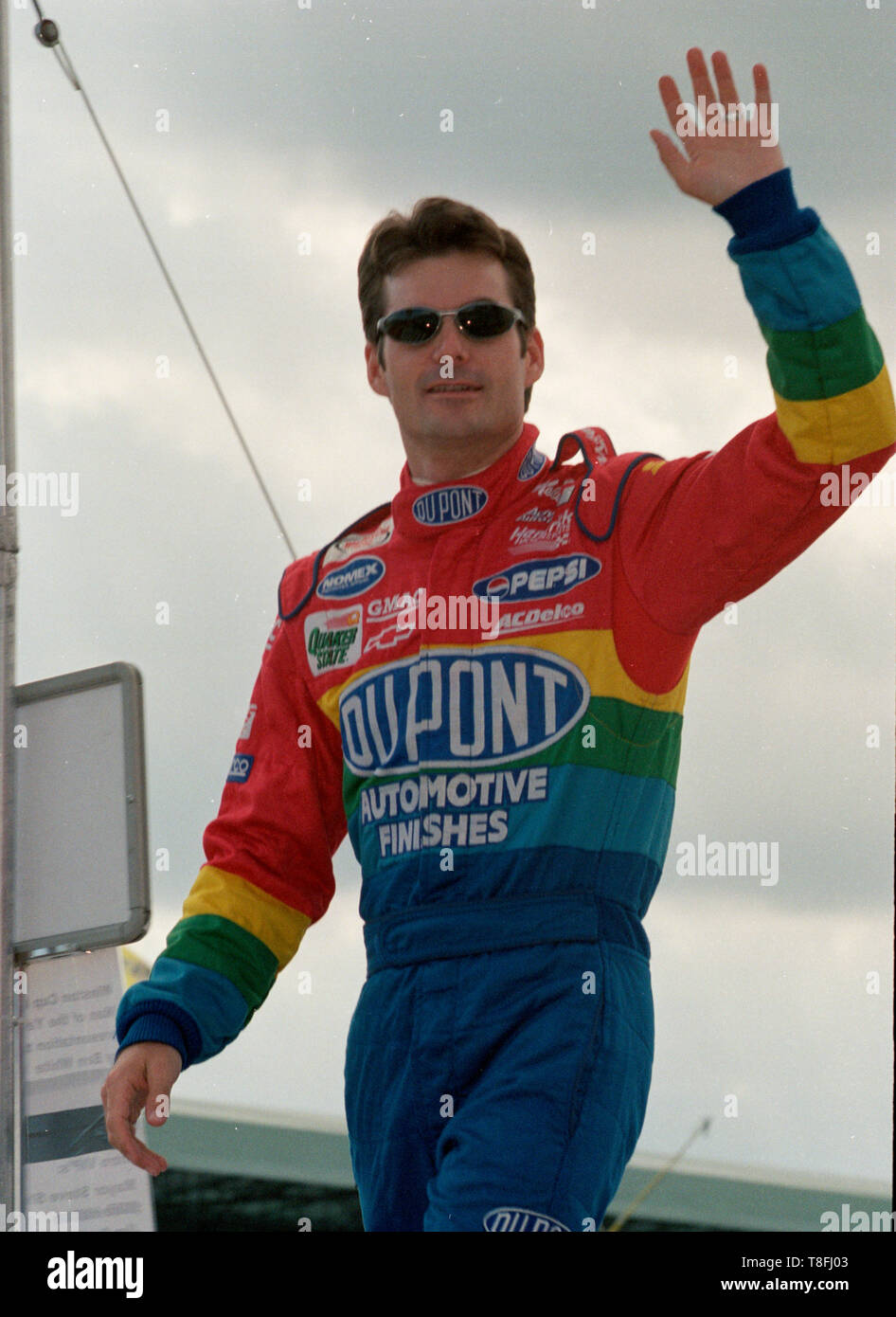 Jeff Gordon at drivers introduction at Homestead-Miami Speedway in 2000. Stock Photo