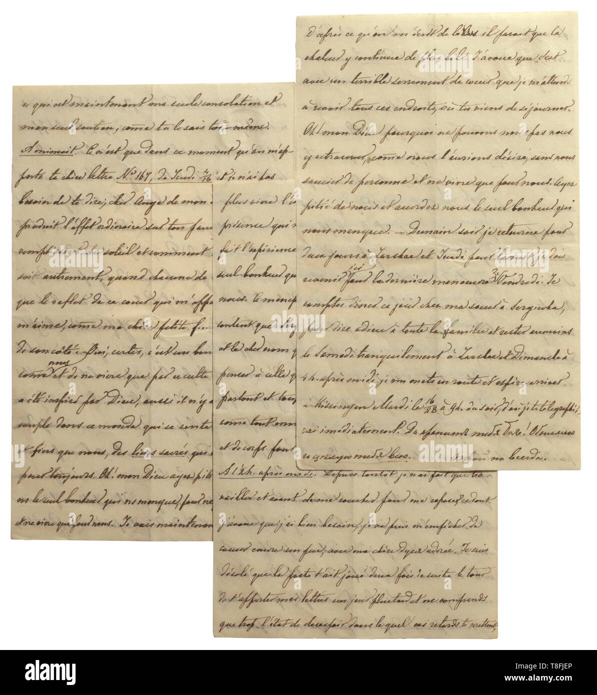 Tsar Alexander Ii 1818 1881 A Handwritten Love Letter With Signature Dein Fur Immer Tr Forever Yours Krasnoe Selo Dated 07 19 Vii To 16 28 Vii 1868 Letter In Russian And